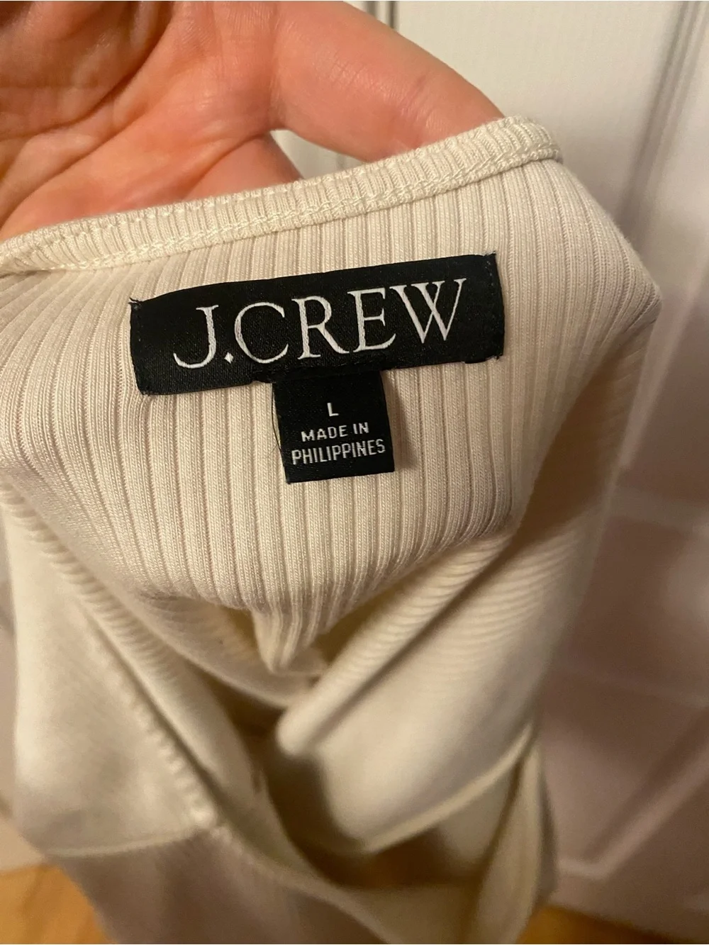 J. Crew Women's Short-Sleeve Ribbed Boat Neck Tee — Cream